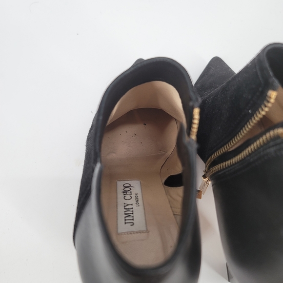 Jimmy Choo Harris Black Suede Booties Point Toe Size 38.5 - Picture 11 of 12